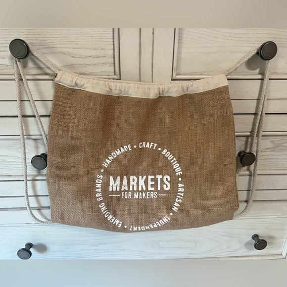 NWT HANDMADE STRAW BACKPACK MARKETS FOR MAKERS - Picture 4 of 5